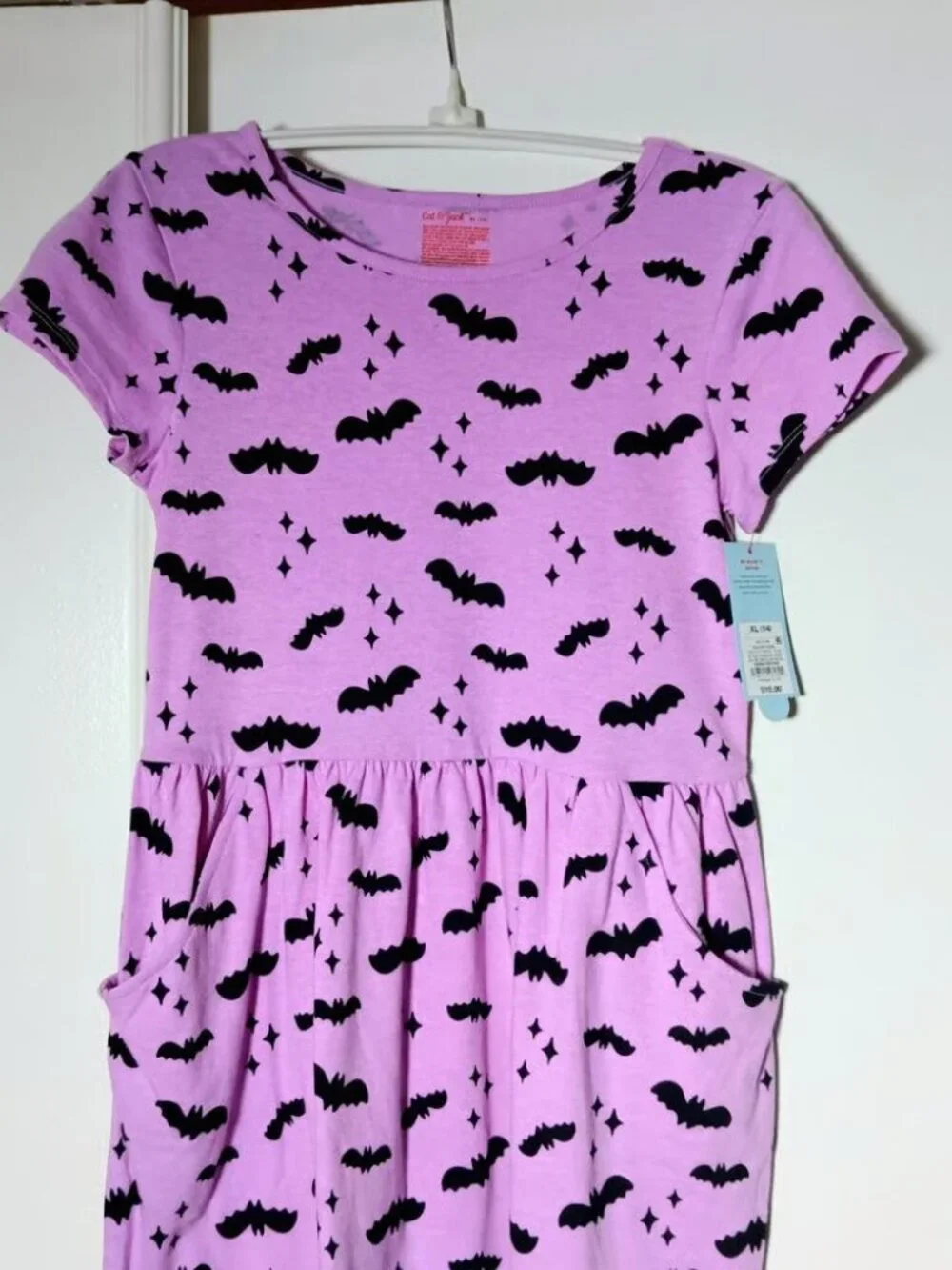Target Cat and Jack Halloween Bat Short Sleeve Dress Purple